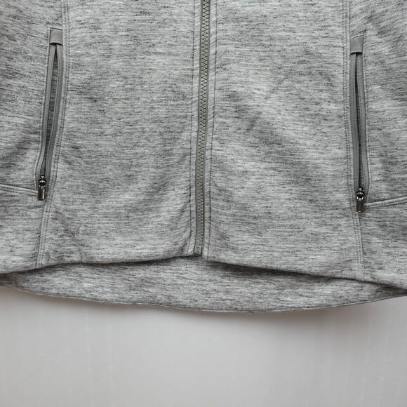 Athleta Stronger Workout Vest Sz M Heather Gray Knit Full Zip Sleeveless Jacket - Picture 13 of 14